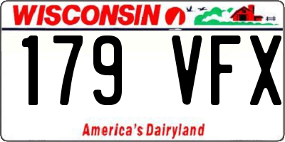 WI license plate 179VFX