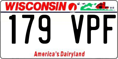 WI license plate 179VPF
