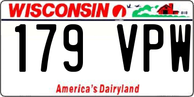 WI license plate 179VPW