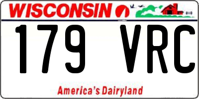 WI license plate 179VRC