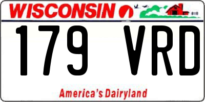 WI license plate 179VRD
