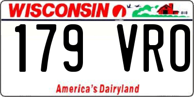 WI license plate 179VRO