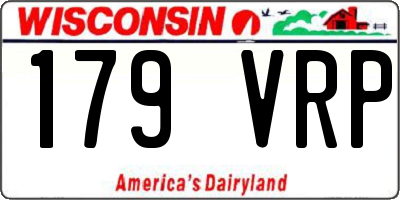 WI license plate 179VRP