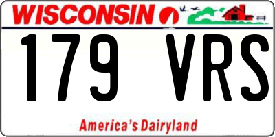 WI license plate 179VRS