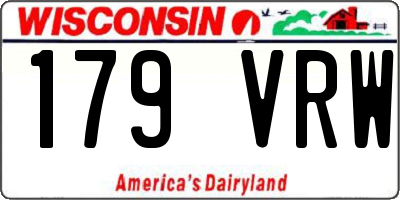 WI license plate 179VRW