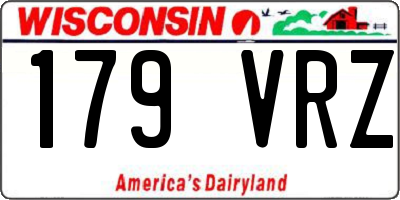 WI license plate 179VRZ