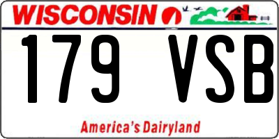 WI license plate 179VSB