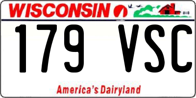 WI license plate 179VSC