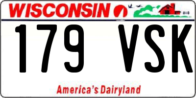 WI license plate 179VSK
