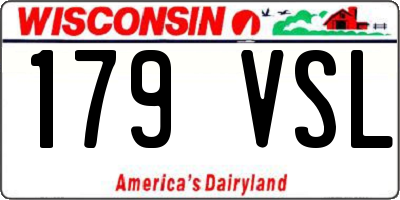WI license plate 179VSL