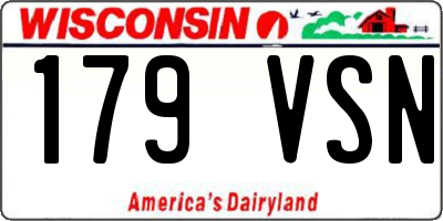 WI license plate 179VSN