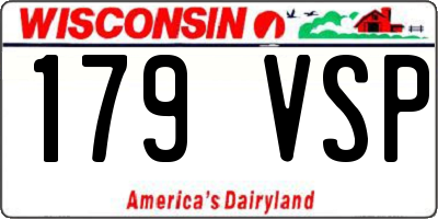 WI license plate 179VSP