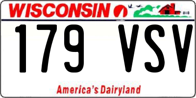 WI license plate 179VSV