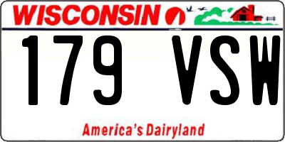 WI license plate 179VSW