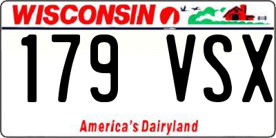 WI license plate 179VSX