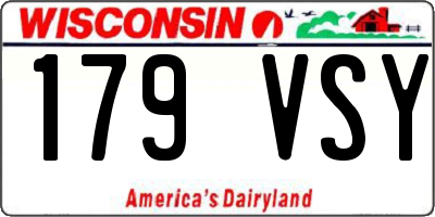 WI license plate 179VSY