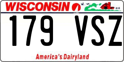WI license plate 179VSZ