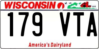 WI license plate 179VTA