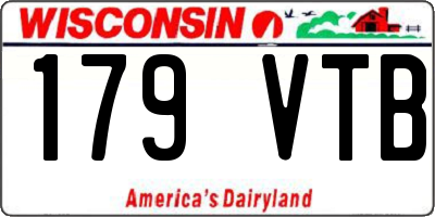 WI license plate 179VTB