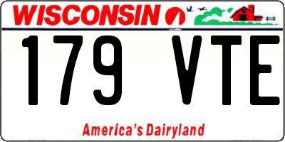 WI license plate 179VTE
