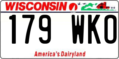 WI license plate 179WKO