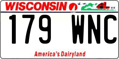 WI license plate 179WNC