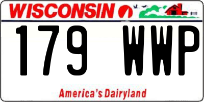 WI license plate 179WWP