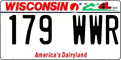 WI license plate 179WWR