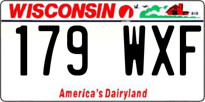 WI license plate 179WXF