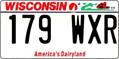 WI license plate 179WXR