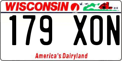 WI license plate 179XON