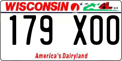 WI license plate 179XOO