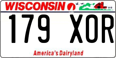 WI license plate 179XOR