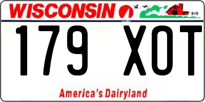 WI license plate 179XOT