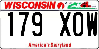 WI license plate 179XOW