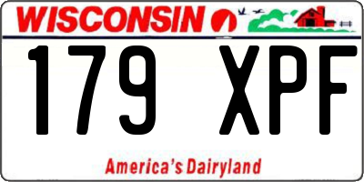 WI license plate 179XPF