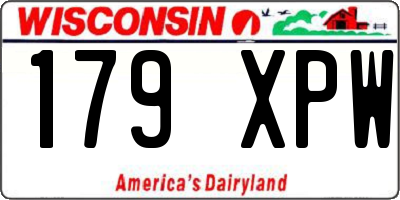 WI license plate 179XPW
