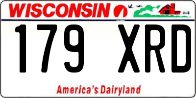 WI license plate 179XRD