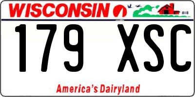 WI license plate 179XSC