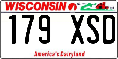 WI license plate 179XSD