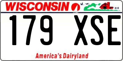 WI license plate 179XSE