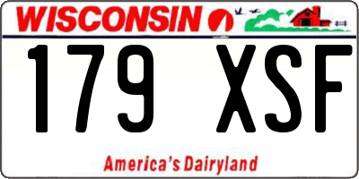 WI license plate 179XSF
