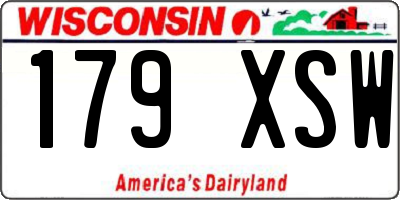WI license plate 179XSW