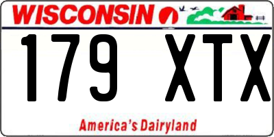 WI license plate 179XTX