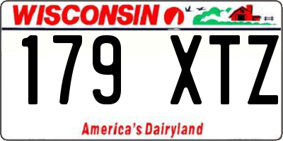WI license plate 179XTZ