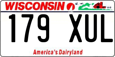 WI license plate 179XUL