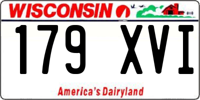 WI license plate 179XVI