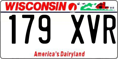 WI license plate 179XVR