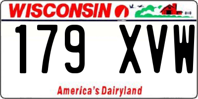 WI license plate 179XVW