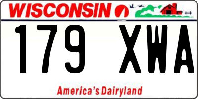 WI license plate 179XWA